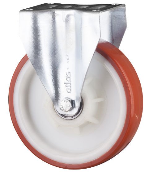 Polyurethane Coated Polyamide Wheel (Fixed Fork, Ball Bearing)