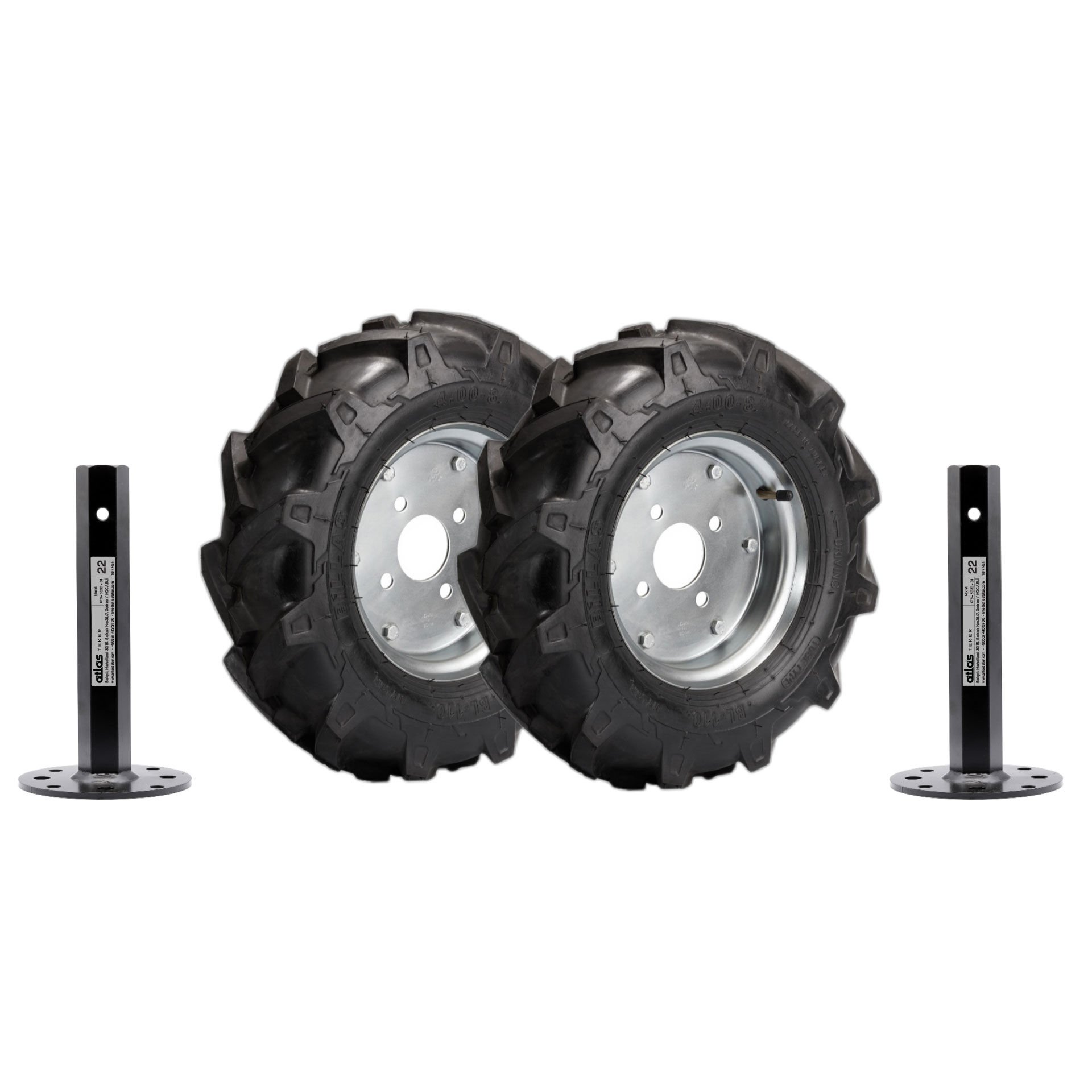 Çapa Makinesi Tekerlek ve Aks Seti (22 mm)