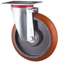 Poliüretan Kaplı Döküm Tekerlek (Rulmanlı, Döner Maşalı)